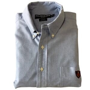 Ralph Lauren Golf Tilden Oxford Button Down Shirt XXLarge Light Blue Long Sleeve